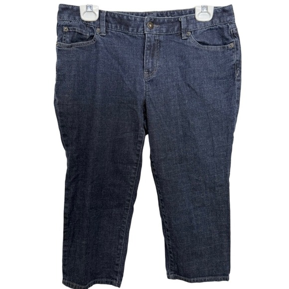 Loft Denim Jean Capri Petite 10P Women's Dark Wash - Picture 1 of 8